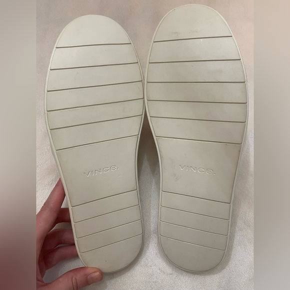 Vince Blair Cream Knit Slip-On Sneakers Mules Minimalist Casual Chic us 7 - Picture 8 of 9